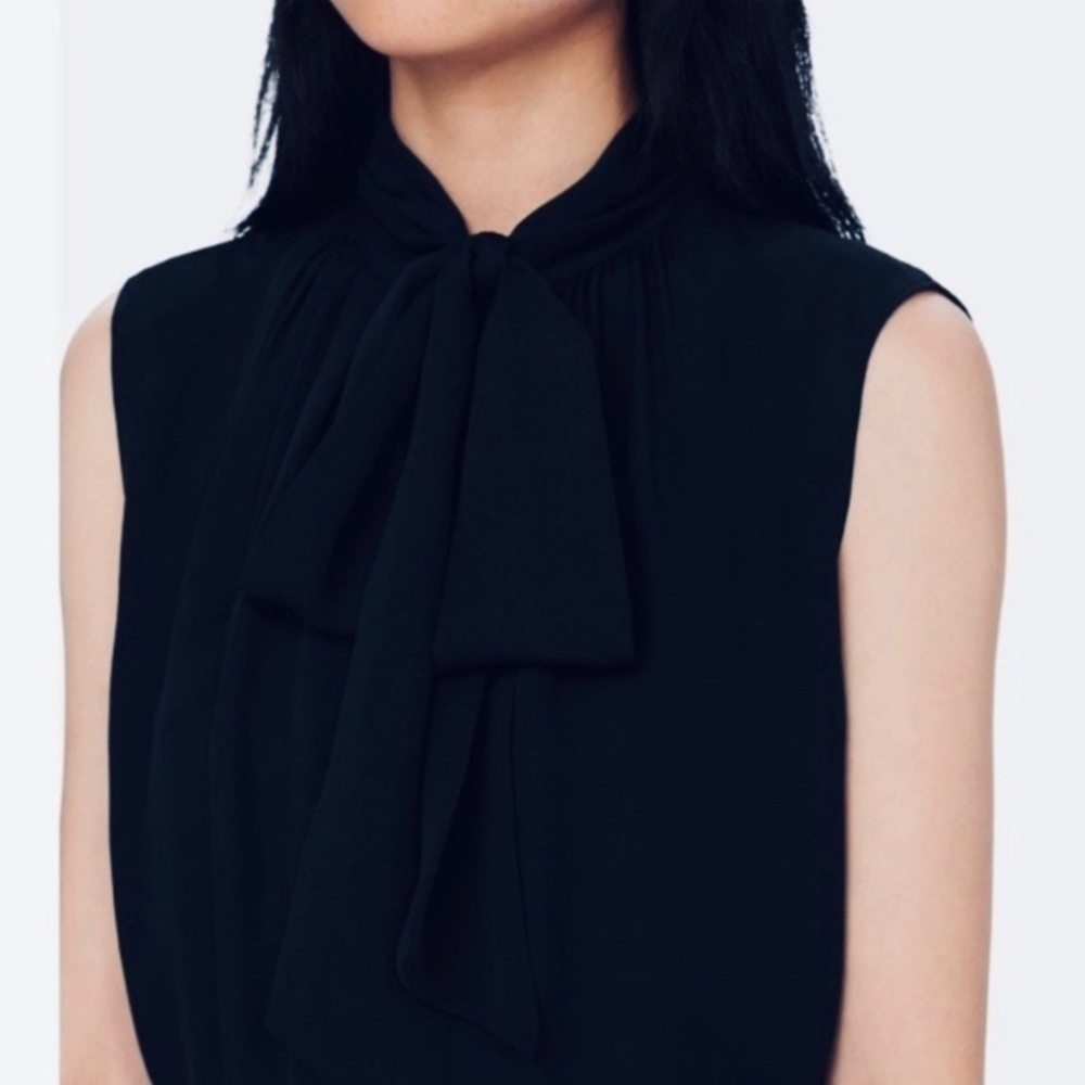 🆕TORY BURCH SLEEVELESS BOW BLOUSE SIZE 12 - Picture 2 of 14